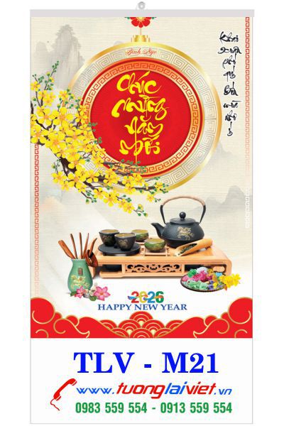In Lịch nẹp thiếc Chữ thư pháp