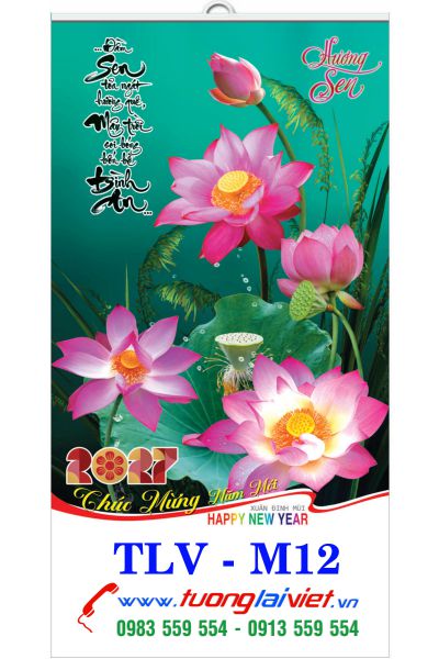 In Lịch nẹp thiếc Sen Việt