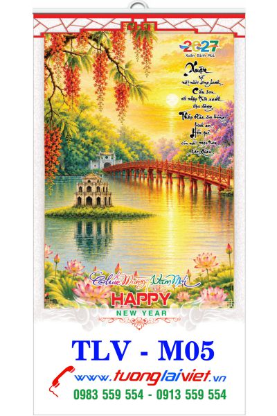 In Lịch nẹp thiếc Tranh Lụa Việt Nam
