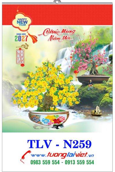 Lịch treo tường 5 tờ Cây Cảnh Bonsai