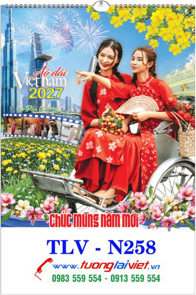 In Lịch treo tường 7 tờ Áo Dài Việt Nam