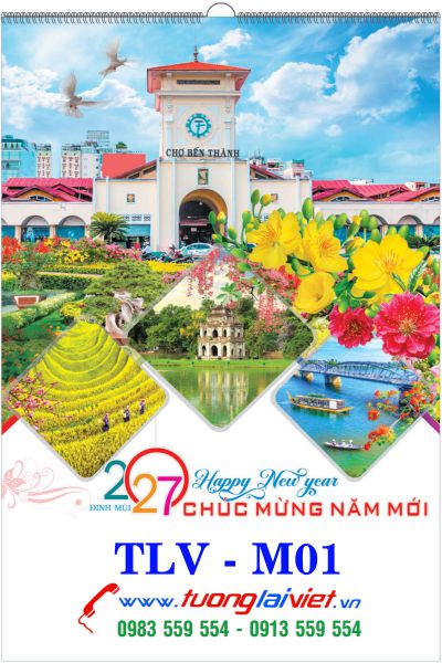 Lịch treo tường 7 tờ Cảnh Đẹp Quê Hương