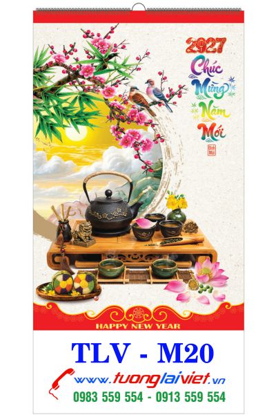 In Lịch treo tường 7 tờ Chữ Thư Pháp