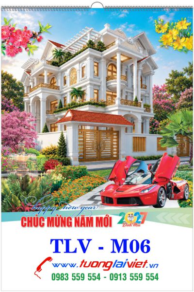 Lịch treo tường 7 tờ Nhà Và Xe