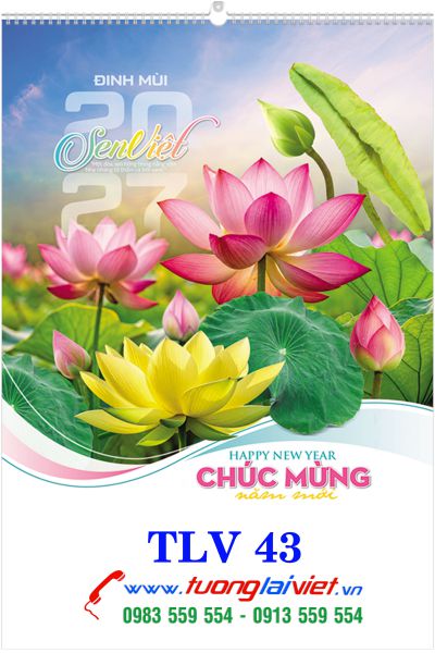 In Lịch treo tường 7 tờ Sen Việt