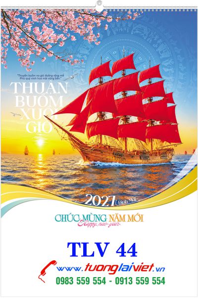 In Lịch treo tường 7 tờ Thuận Buồm Xuôi Gió