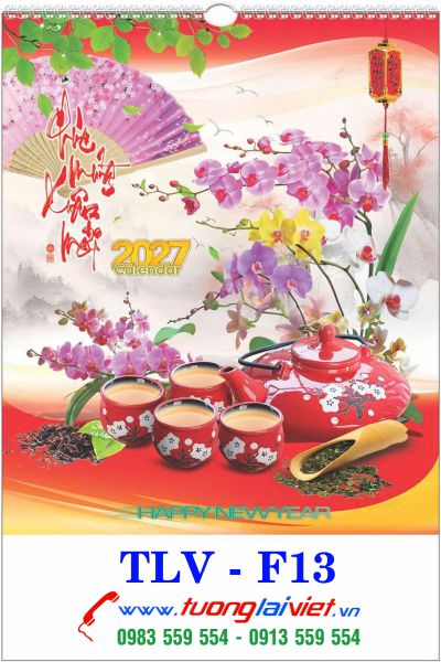 In Lịch treo tường 7 tờ Trà Đạo