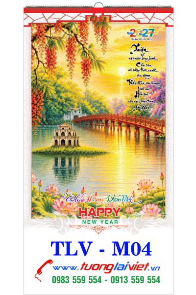 In Lịch treo tường 7 tờ Tranh Lụa Quê Hương