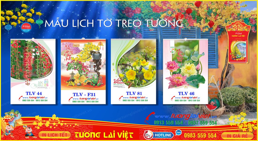 Mẫu Lịch Tờ Treo Tường